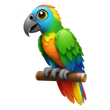 rainbow parrot holding a beer sticker