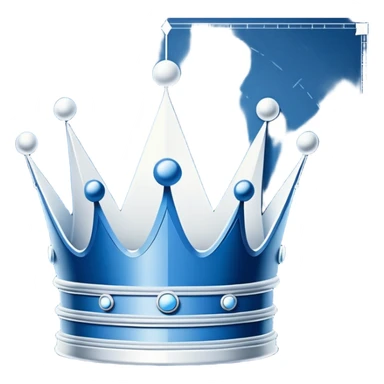 side perspective of a blue blueprint plan with white lines forming a crown sketch sticker
