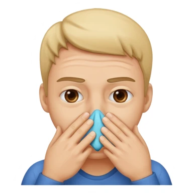 holding nose for bad smell sticker