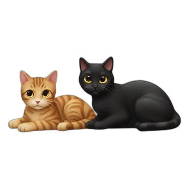 tabby-cat-and-black-cat Download emoji sticker
