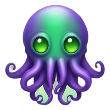 green/purple cute cthulhu sticker