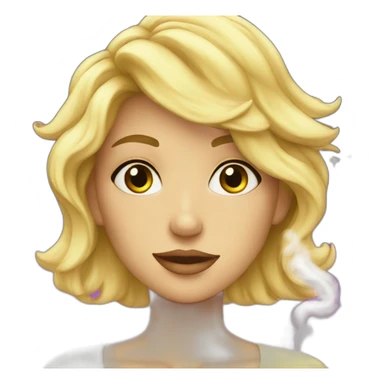 young blond smoking, starry background sticker