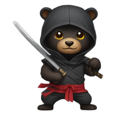 cute bear ninja sticker