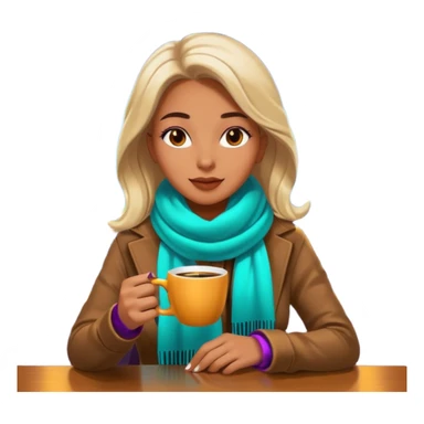 Woman with coffee , coffe shop with  neon glow, Midnight Wander. sticker