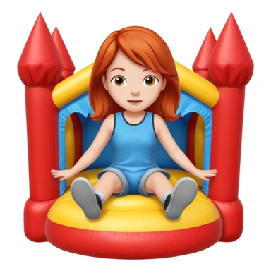 redhead girl-sitting-in-bouncy-house sticker