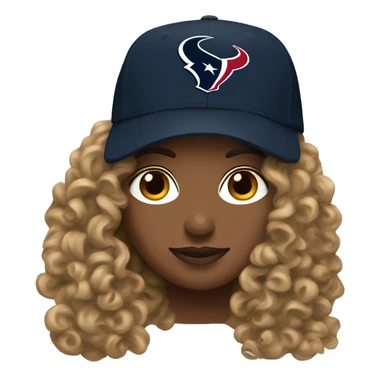 HOUSTON TEXANS baseball hat woman with long curly hair  sticker