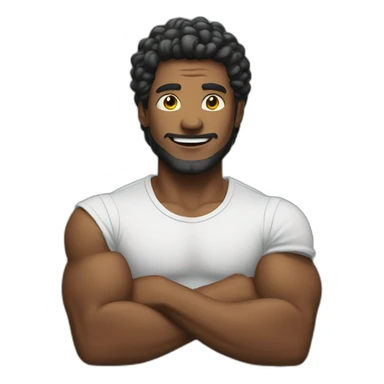 man flexing with money sticker