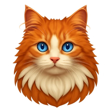 Change the cat's eyes to bright blue, keep the rest the same, with no background sticker