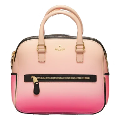 Hyper Realistic isolated peach,pink,cream and black ombre kate spade satchel purse.  sticker