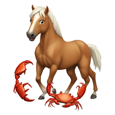 Horse in a fight with crab sticker