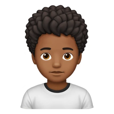 a black boy with a ondulado hair and a white t shirt  sticker
