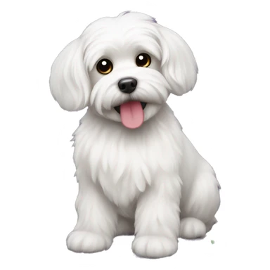 dog Maltese with toys sticker