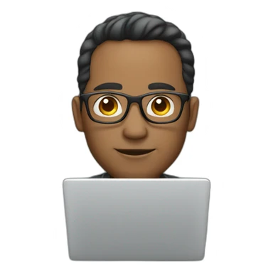 man with glasses and laptop sticker