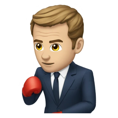 Macron qui fait de la boxe sticker