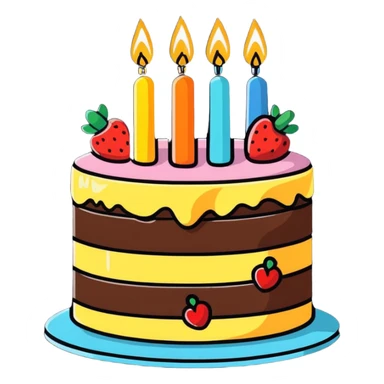 Birthday cake sticker