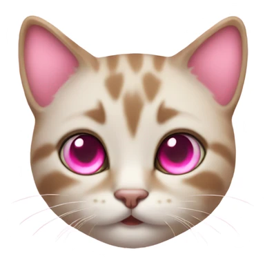 Kitten with pink hearts for eyes  sticker