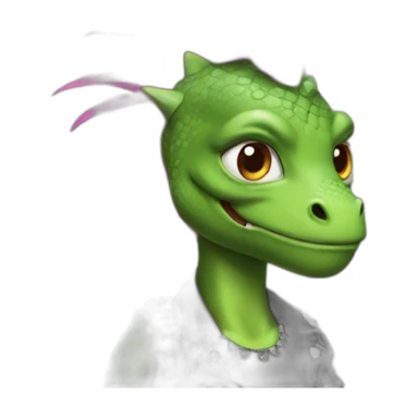 Punk rock girl lizard with Mohawk  sticker