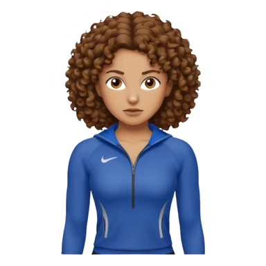 Treino de corrida feminino morena cacheada sticker