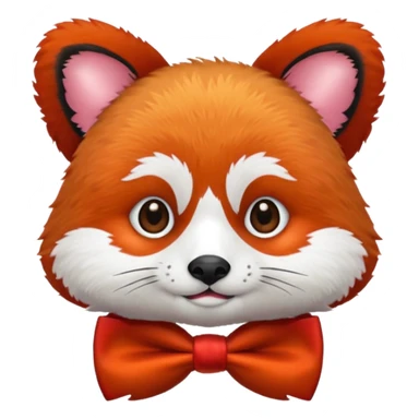 red panda with red bow tie sticker
