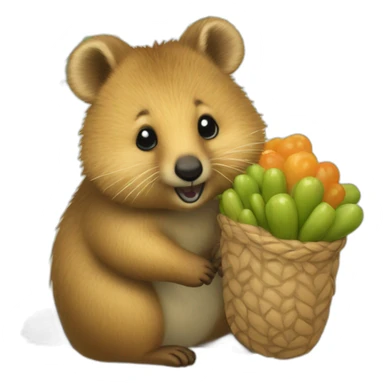 a quokka with mano cornuta sticker