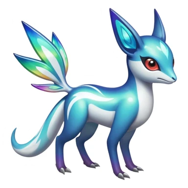 Iridescent Bioluminescent Translucent Luminescent Diaphanous Shiny Colorful Meloetta-Latias-Koraidon-Peppercat-Wargreymon-Protogen-Fakémon-fusion-hybrid-creature sticker