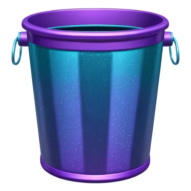 Glitter Purple and Cian  metal rubbish bin sticker