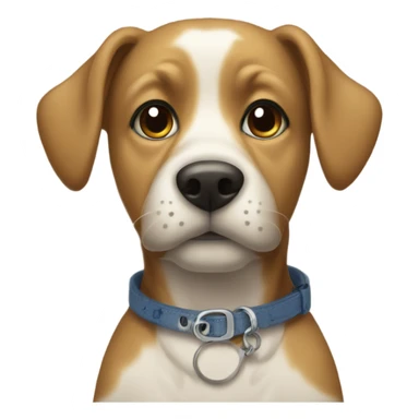 dog with collar on rug sticker