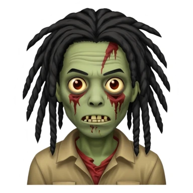 Man dreadlocks  hair black  zombie  sticker