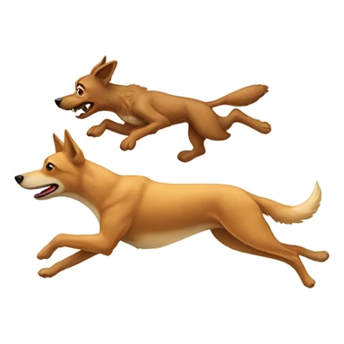 Dog being chased by coyote sticker