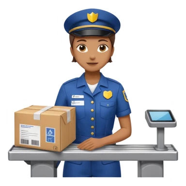 sorting clerk at conveyor  in postal crew sticker