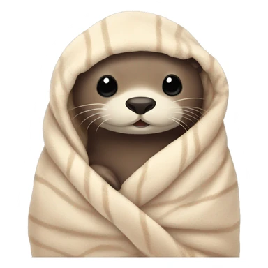 otter cozy in blanket sticker