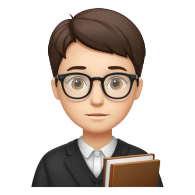 avatar depicting a person with glasses, often used to represent a "nerd" or student character. sticker