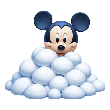 Mickey Mouse sniffing snow sticker