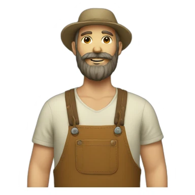 Hippie farmer with threads and beard sticker
