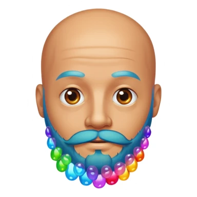 bald guy with beard made out of jellies sticker