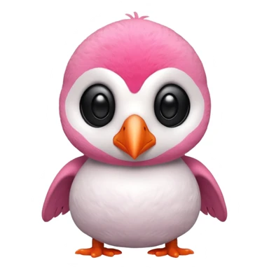 pink puffin stuffing sticker