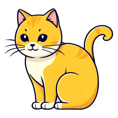 Golden cat know a box sticker