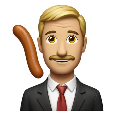Man with a tail made of a sausage sticker