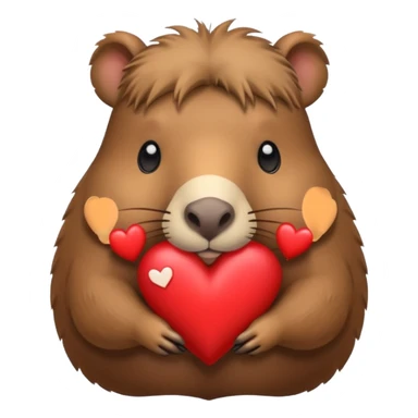 Capibara tierno con un corazón sticker