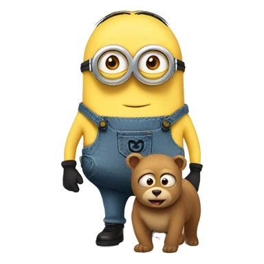 Minions with teddy bear  sticker