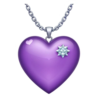 purple heart with diamond chain around it sticker