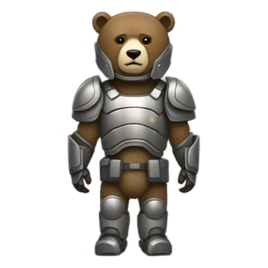 Un oso robótico imponente con una armadura protectora sticker