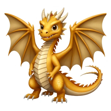 A beige dragon in the style of Game of Thrones, facing the lens with its wings spread. sticker