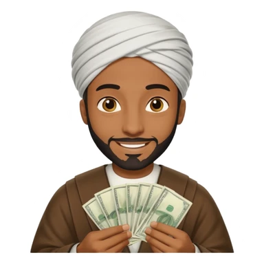 Un árabe  negro con mucha plata  sticker