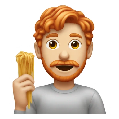 Redhead man eating spaghetti sticker