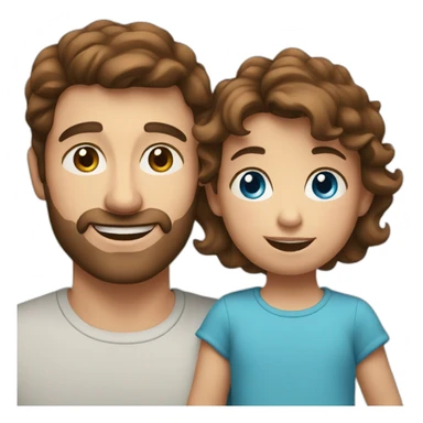 Essex man with brown hair holding a toddler. blue eyes sticker