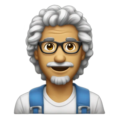 Homme métisse avec cheveux bouclés et un taper et des lunettes sticker