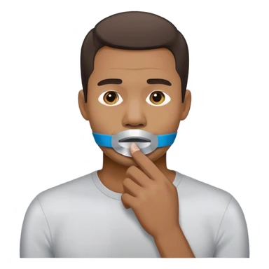 homem com fita adesiva na boca sem poder falar sticker