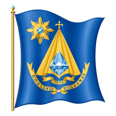 Delaware flag with 1787 date and state seal sticker