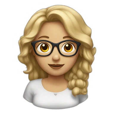 girl, aunt, dirty blond hair, glasses sticker